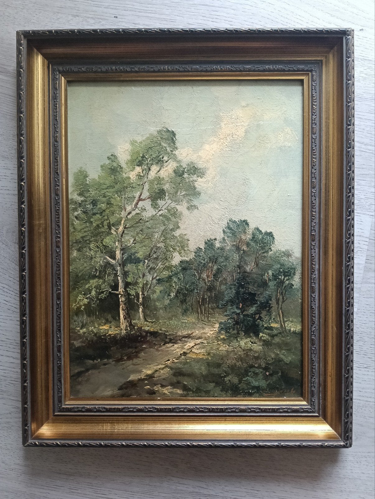 Pierre Jacobs (1916-1963) Bosgezicht met bospad, Ophalen of Verzenden, Impressionistisch, Olieverf, Landschap