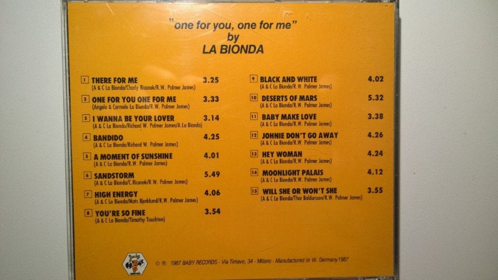 La Bionda - One For You, One For Me, Ophalen of Verzenden, Zo goed als nieuw, Pop, Album