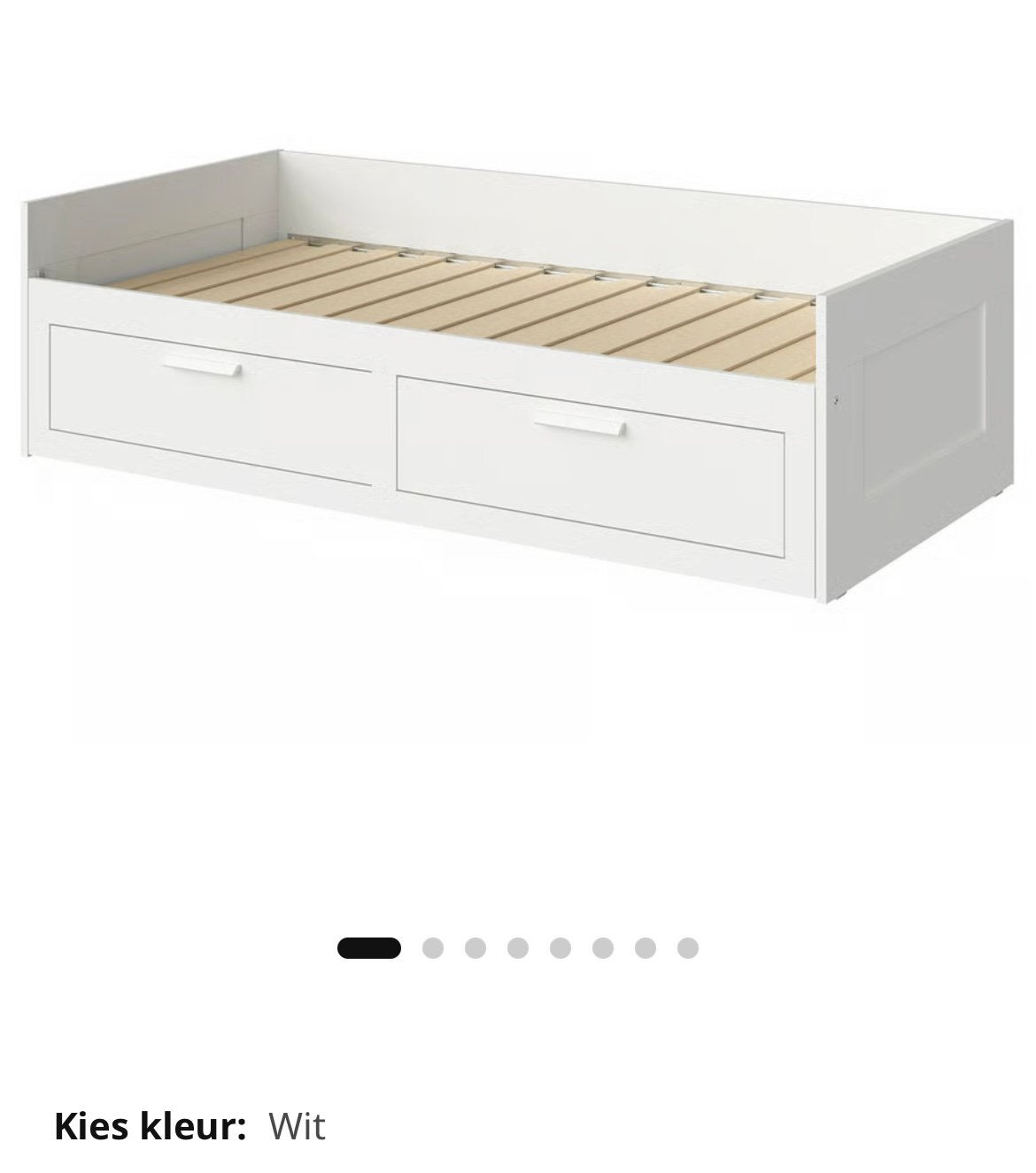 Brimnes uitschuifbed van Ikea met 2 laden, Ophalen, Wit, Tweepersoons, Zo goed als nieuw