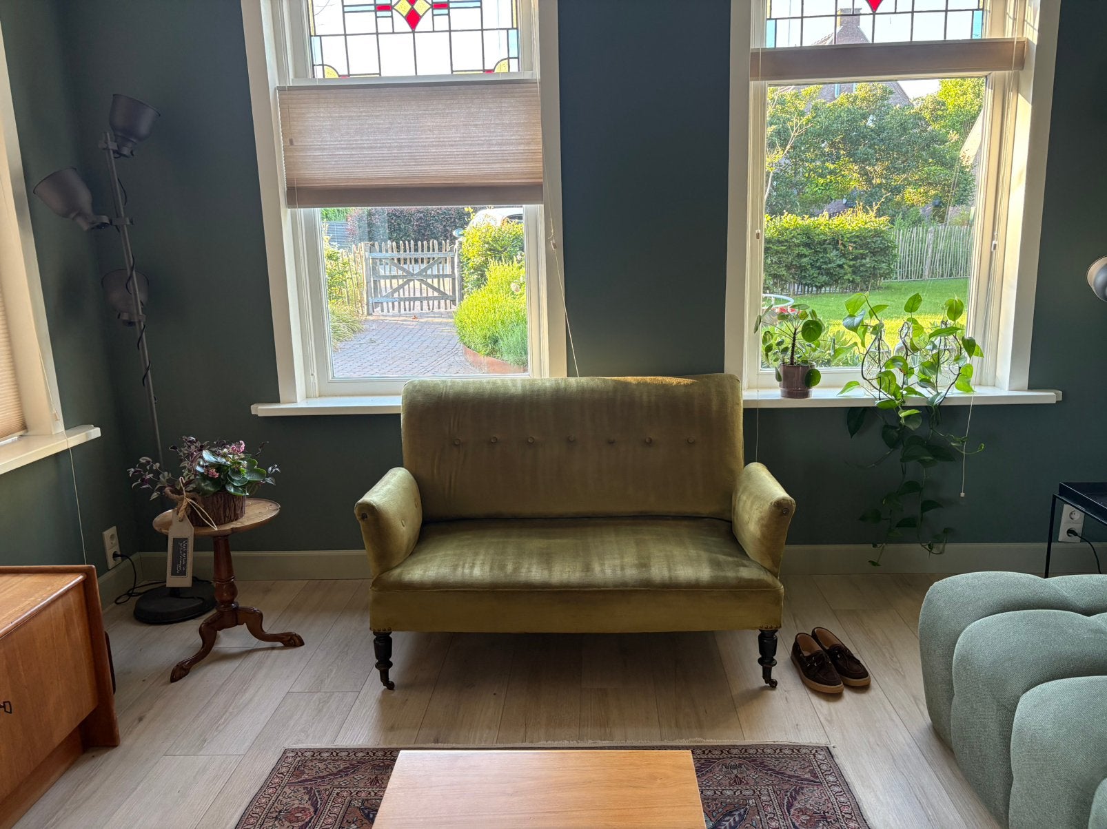 Oude 2 zits sofa, Ophalen, Gebruikt, Tweepersoons, 75 tot 100 cm