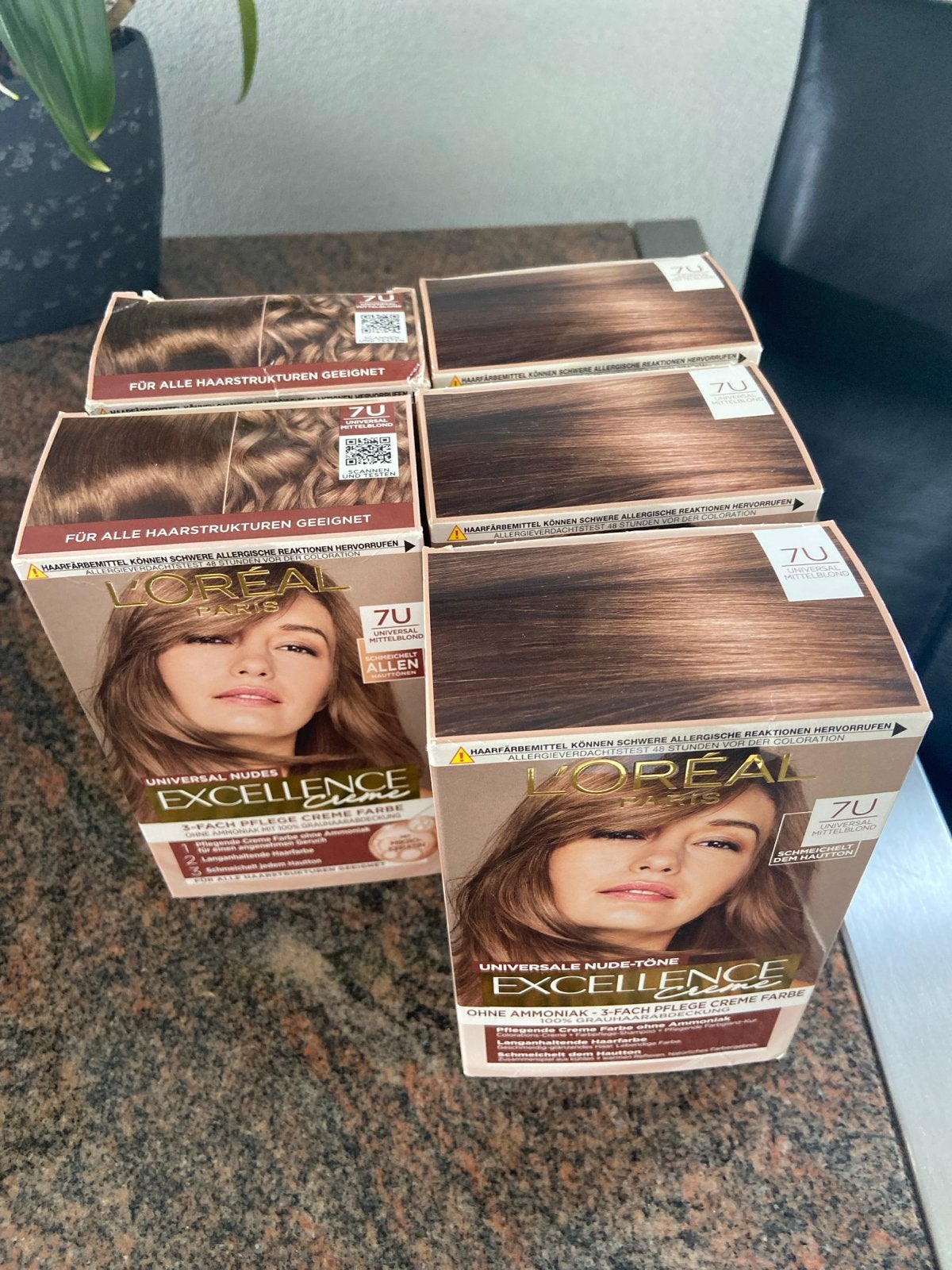 5x Nieuwe L'Oréal Excellence Haarverf 7U Universeel Nude, Verzenden, Nieuw, Overige typen