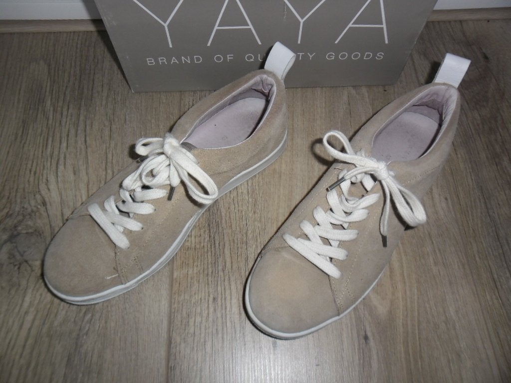 Yaya Beige Sneakers Met Veters Maat 40, Beige, Ophalen of Verzenden, Sneakers of Gympen, Yaya