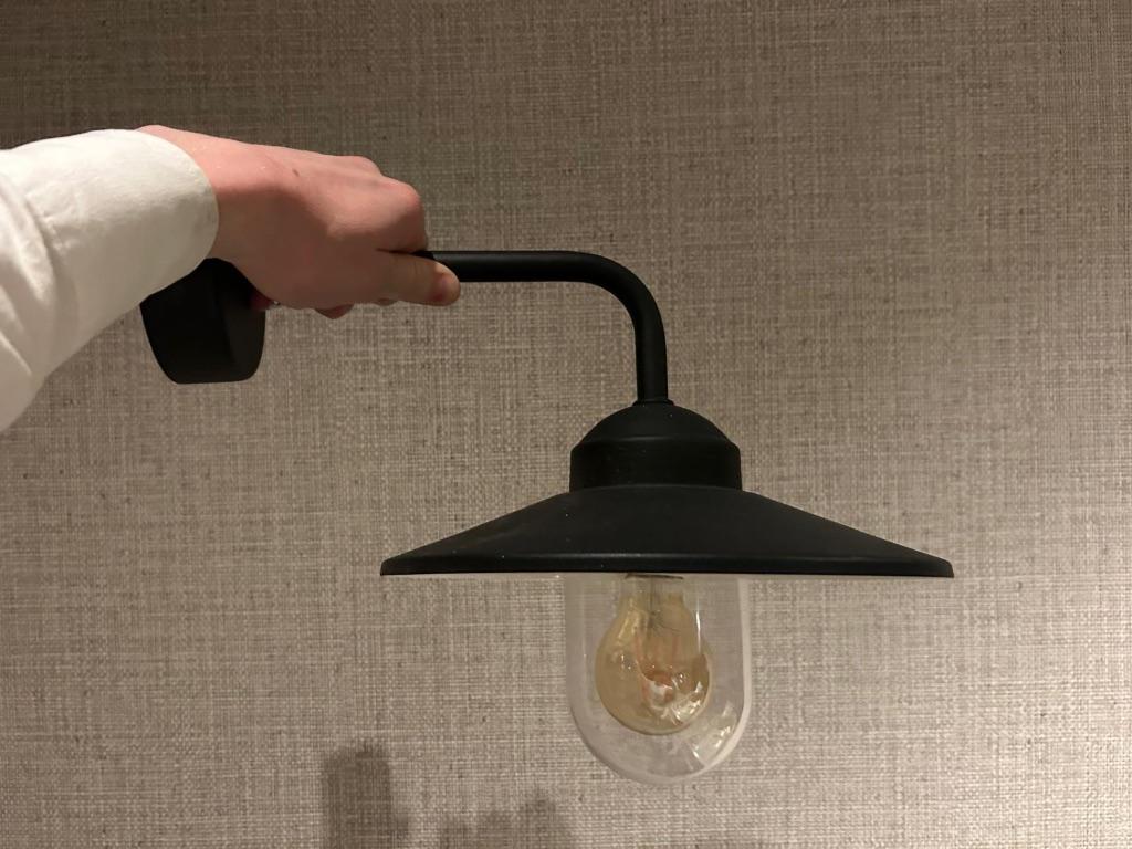 Buitenlamp stallamp matzwart, Ophalen, Staal, Minder dan 50 watt, Wandlamp
