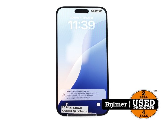 iPhone 16 Plus 128GB Wit | Krasjes Op Scherm, Apple, Zo goed als nieuw, Support@apple.com, One Apple Park Way
Cupertino, CA 95014
United States