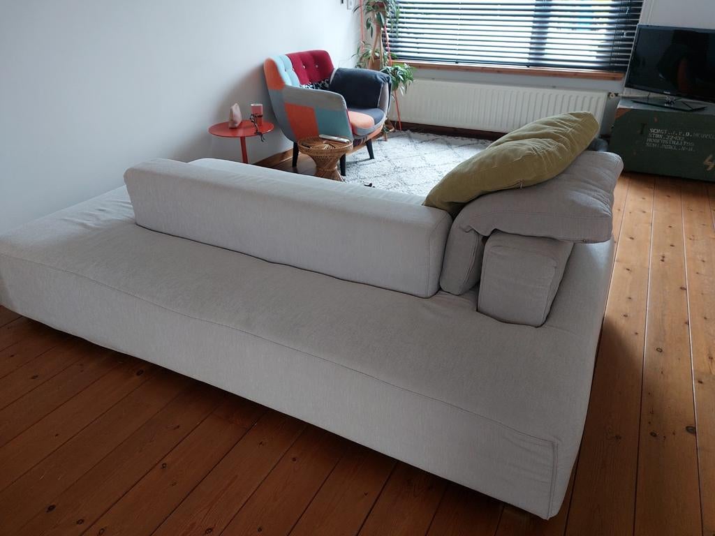 Brühl Design Bank - Beige/Lichtgrijs - 230x130 cm, Huis en Inrichting, Ophalen, Gebruikt, 125 tot 150 cm, Design