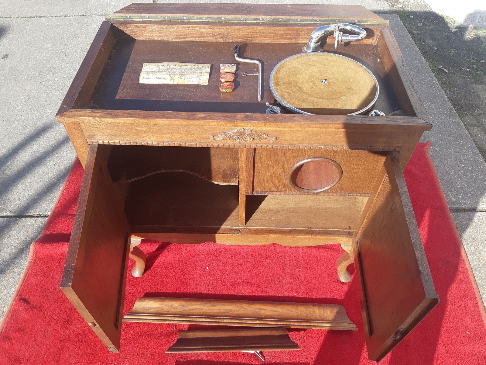 ORGINELE GRAMMEFOON PLATENSPELER UIT 1926... 99.95 EURO, Antiek en Kunst, Antiek | Tv's en Audio, Ophalen of Verzenden