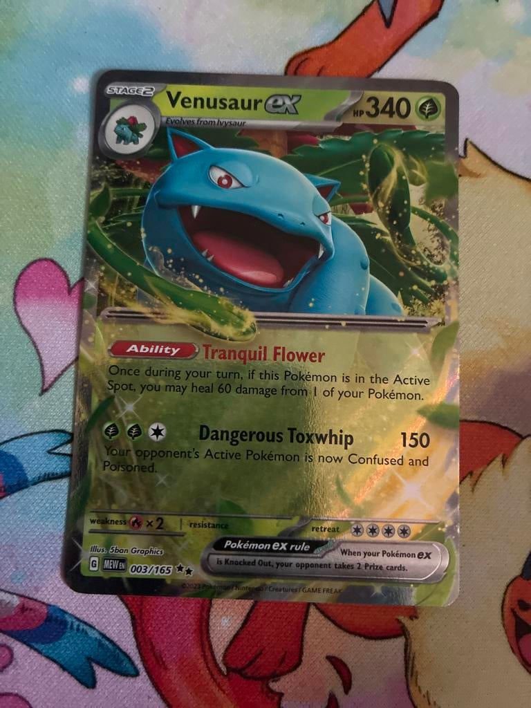 Venusaur ex Pokémon Kaart 003/165 - Nieuwstaat, Ophalen of Verzenden, Zo goed als nieuw, Losse kaart, Foil