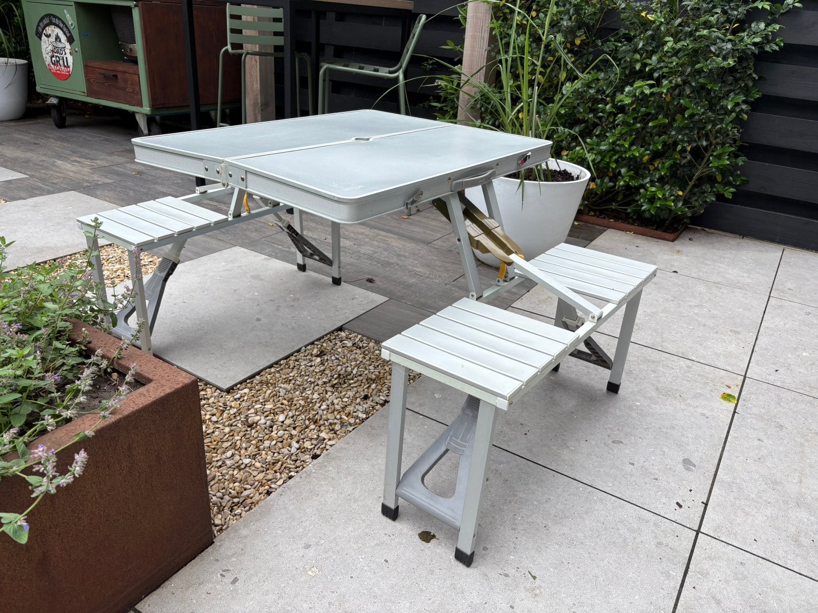 BoCamp Picknicktafel Inklapbaar Aluminium Lichtgewicht Koffe, Caravans en Kamperen, Ophalen, Gebruikt, Campingtafel