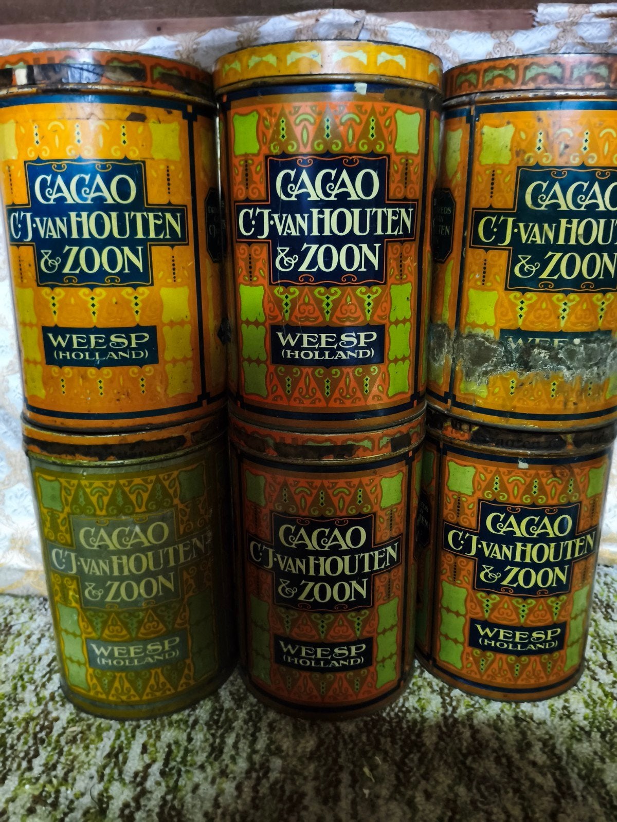 Vintage Cacao Blikken - C.J. van Houten & Zoon, Ophalen, Gebruikt, Overige, Overige merken