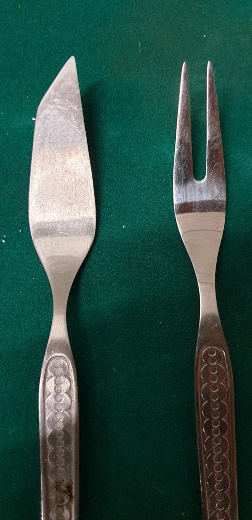 -	Vleesvork en kaasmes, Huis en Inrichting, Keuken | Bestek, Ophalen of Verzenden, 'T Olde Gre-j, Info@toldegrej.nl, Endepoelstraat 20f Didam