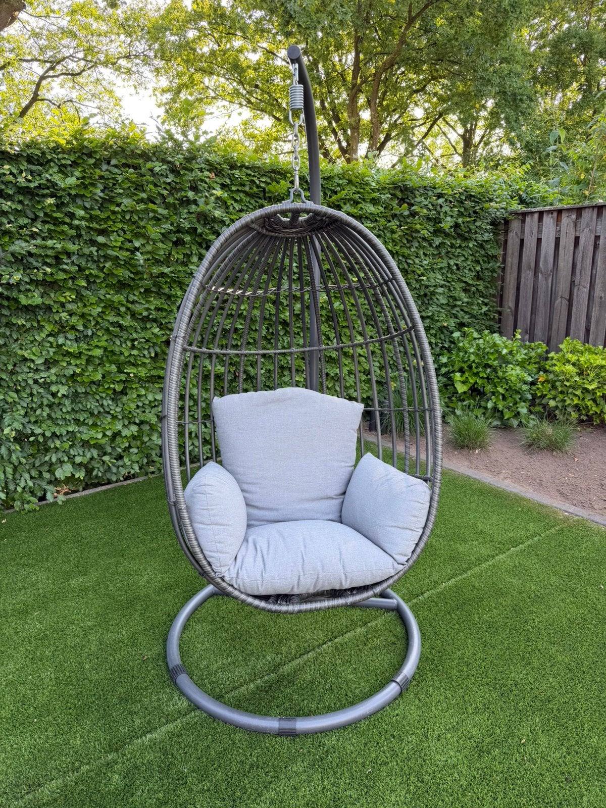 Hangstoel swing egg - donker grijs, Ophalen, Zo goed als nieuw