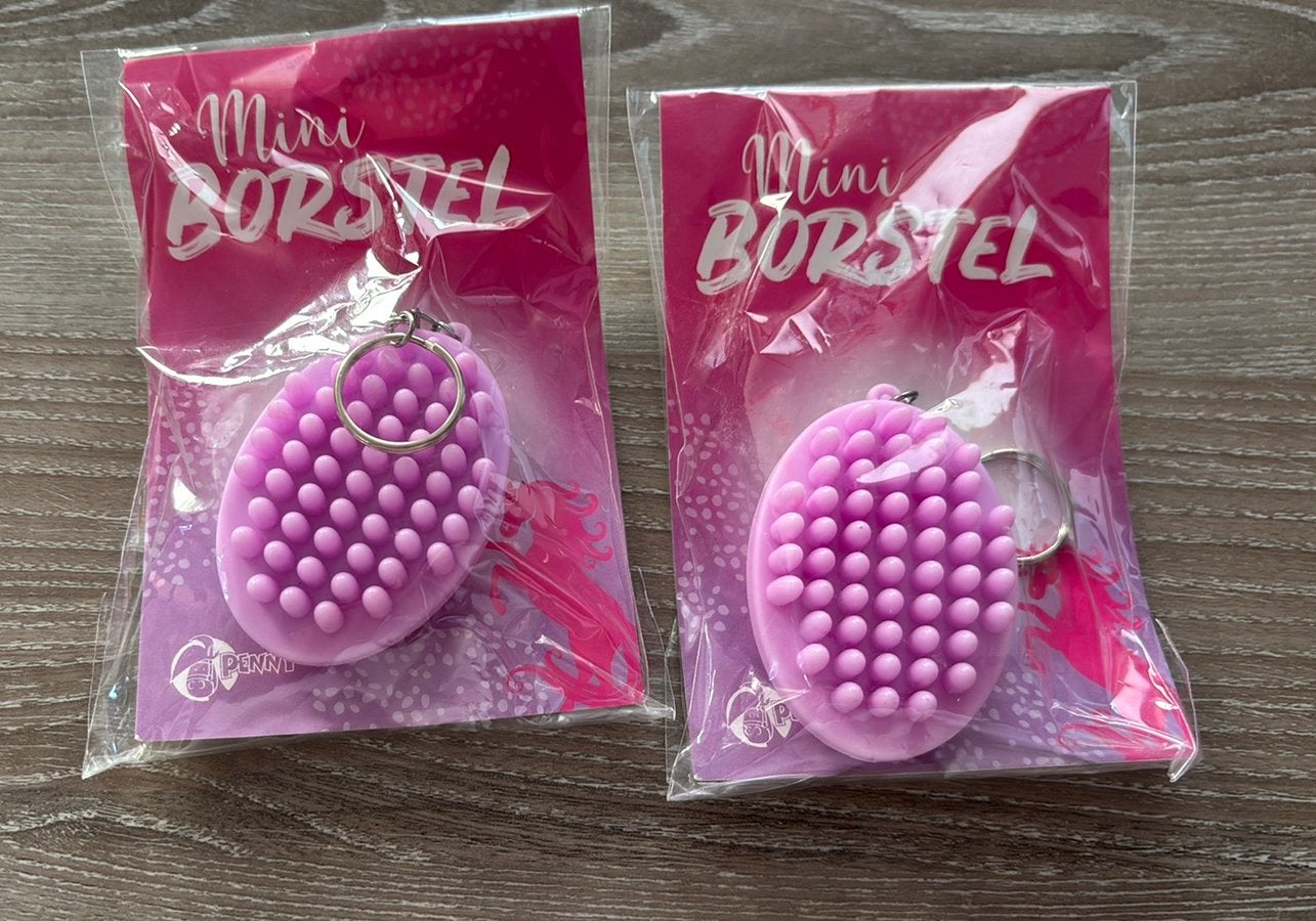 Penny 2x mini paardenborstel sleutelhanger roze nieuw, Dieren en Toebehoren, Ophalen of Verzenden, Nieuw