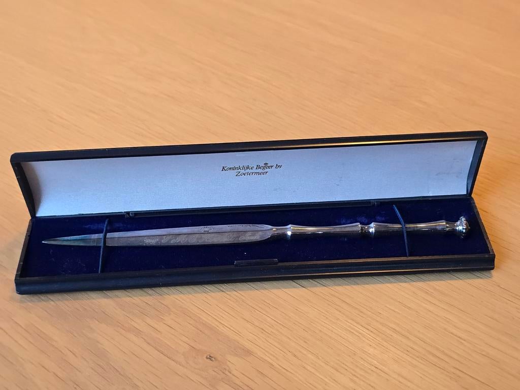 Vintage antieke Koninklijke Beheer BV gladde briefopener €25, Ophalen of Verzenden, Zilver