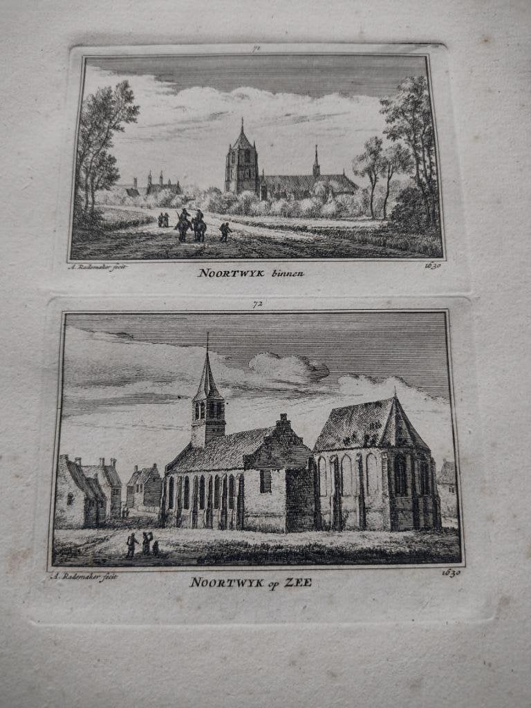 071/072 Noordwijk binnen en Noordwijk aan Zee Gravure dl 3, Antiek en Kunst, Kunst | Etsen en Gravures, Ophalen of Verzenden