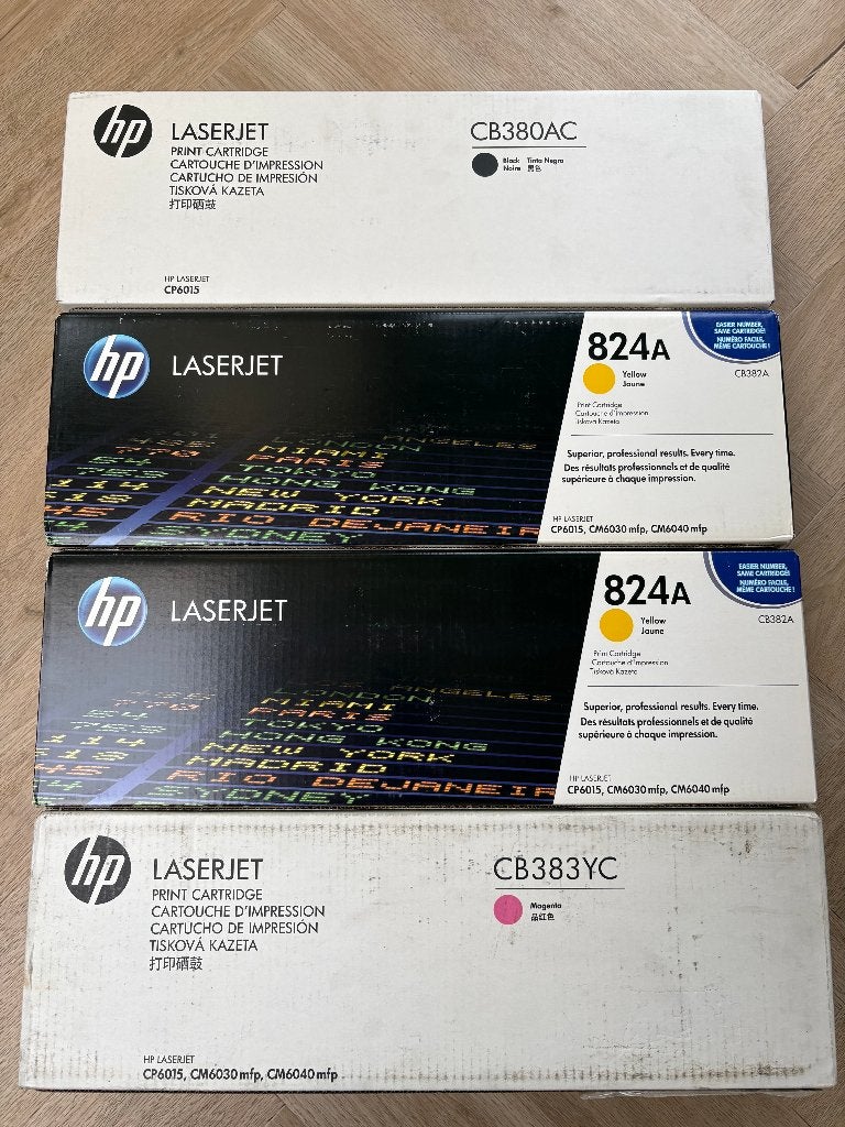 4 toners HP 823A-824A (Z-Y-M) HP CP6015/CM6050mfp/CM6040mfp, Computers en Software, Printerbenodigdheden, Nieuw, Toner, Ophalen of Verzenden