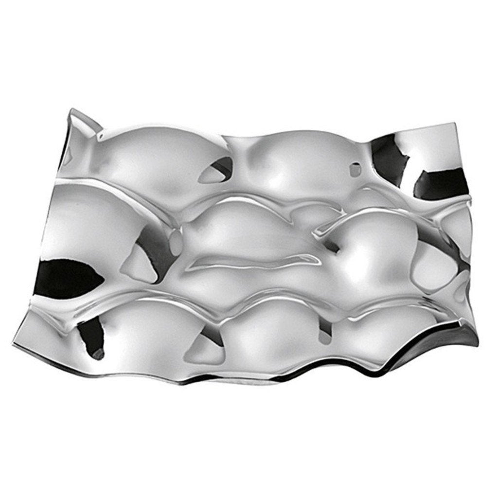 schaal Leonardo puliga decoratie schaal 30 x 30 cm zilver, Overige materialen, Schaal, Vierkant, Nieuw