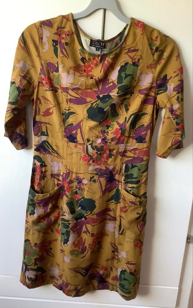 ZILCH Jurk met Bloemenprint - Maat S, Geel, Ophalen of Verzenden, Zo goed als nieuw, Maat 36 (S)