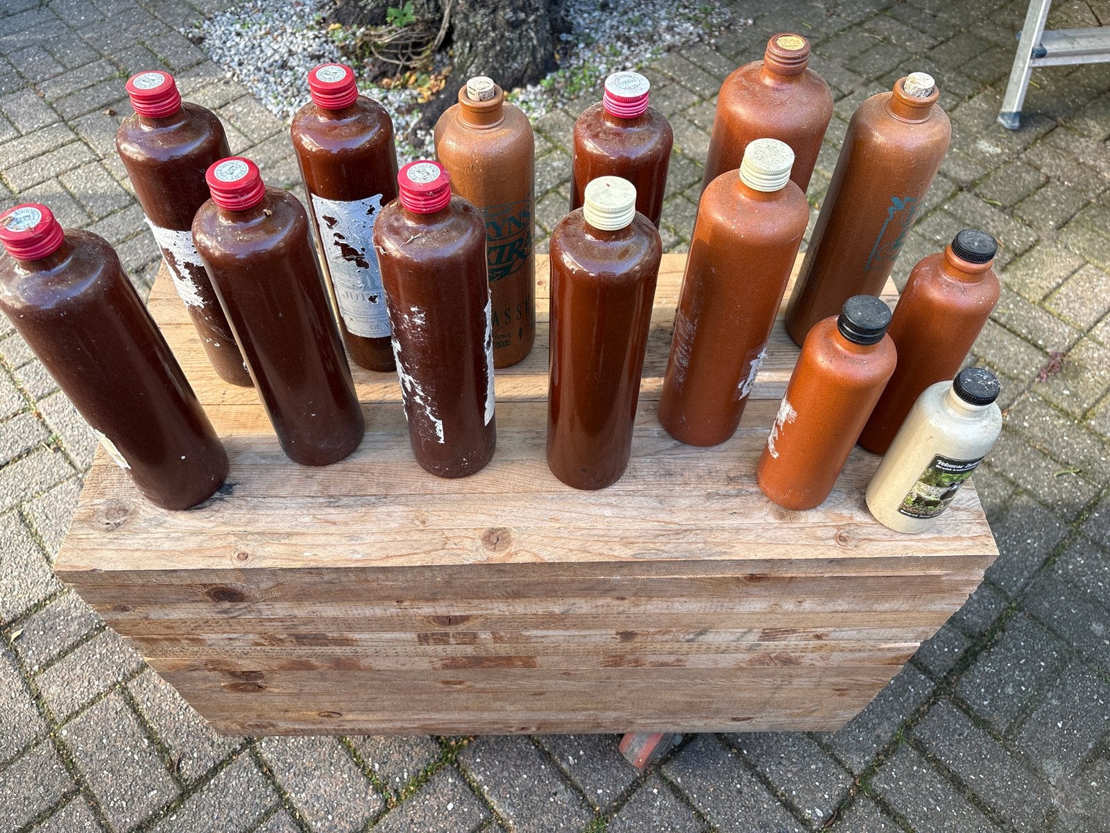 Vintage stenen flessen - Diverse maten en kleuren, Ophalen