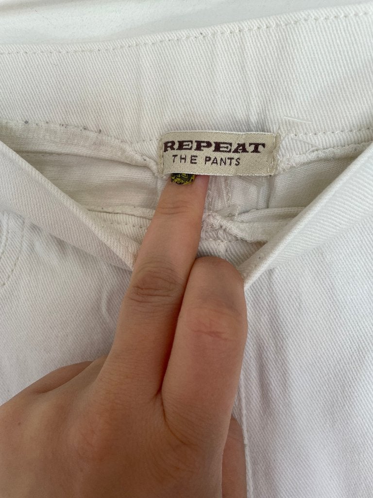 Repeat pull on jeans maat 36 recht creme gebroken wit, Repeat, Wit, Lodenfrey Park – Haus X Osterwaldstrasse 10 80805 München DE