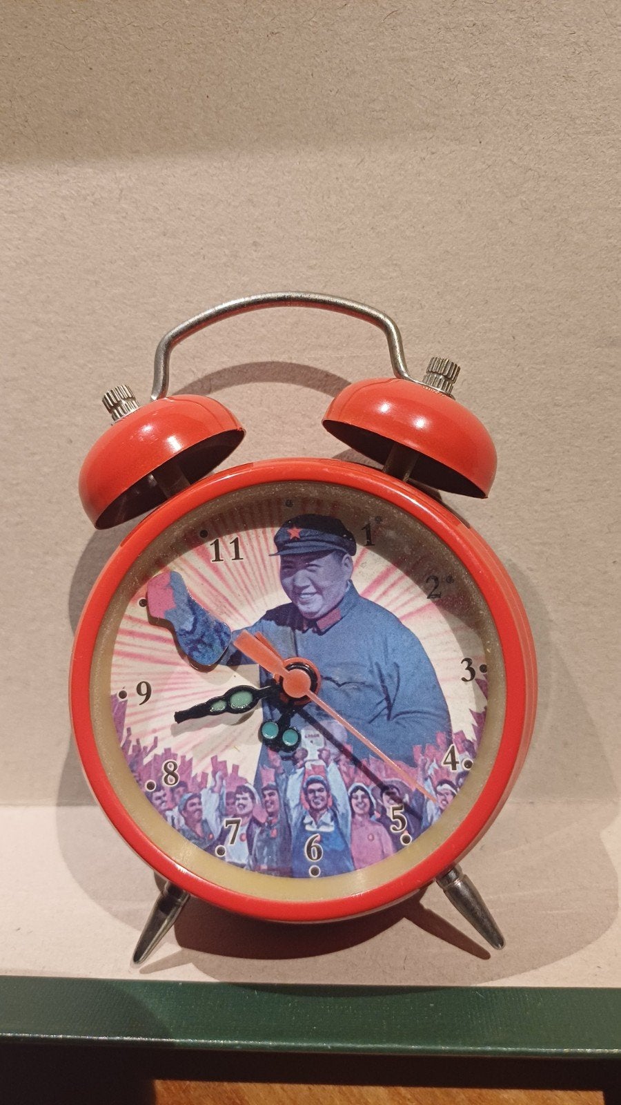 vintage china miniatuur alarmclock wekker- goed werkend., Ophalen of Verzenden, Gebruikt, Analoog