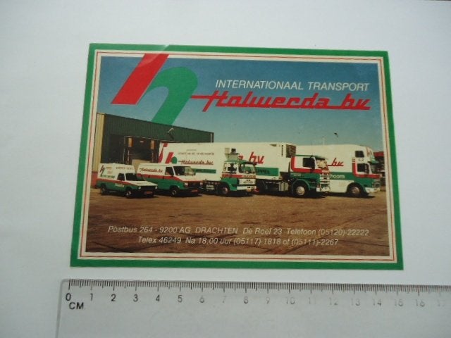sticker oud Drachten HOLWERDA transport truck vw golf auto, Verzamelen, Stickers, Verzenden, Zo goed als nieuw, Auto of Motor