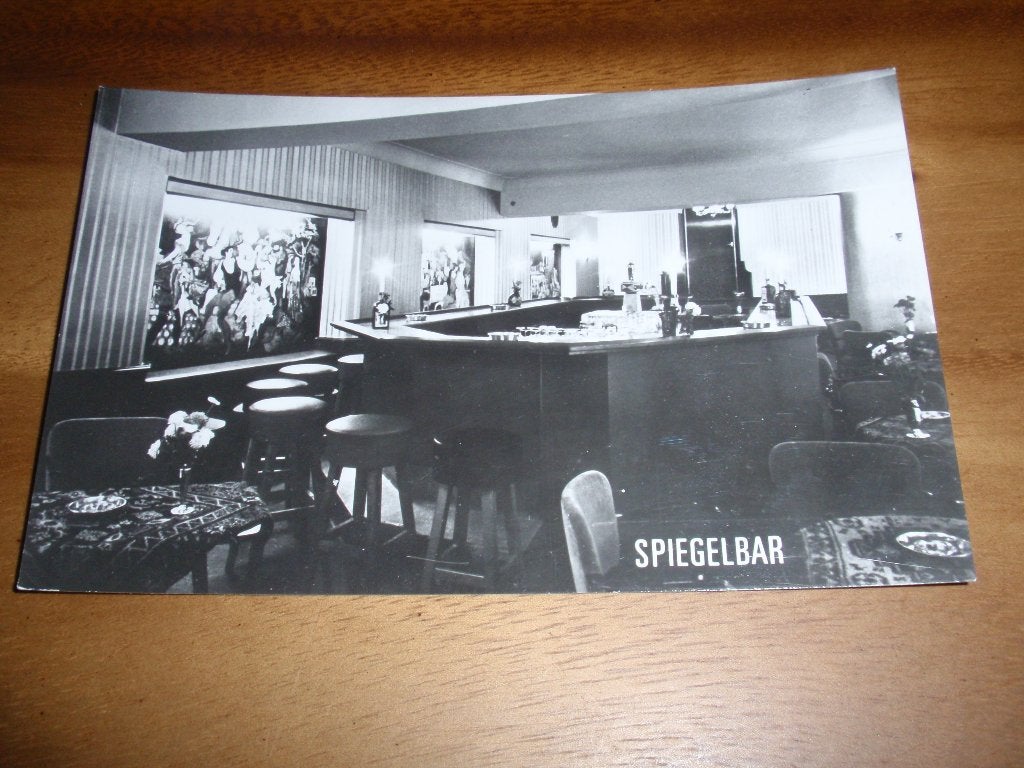 Spiegelbar Cafe Restaurant NATIONAL Venlo, Verzamelen, Ansichtkaarten | Nederland, Verzenden, 1940 tot 1960, Ongelopen, Limburg