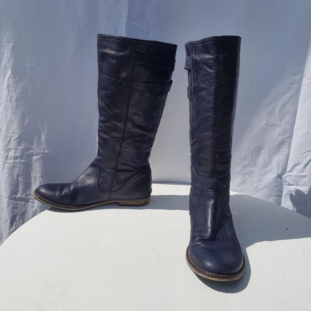 Gave hoge donkerblauwe laarzen. Mt 38 Merk Invito, Kleding | Dames, Schoenen, Hoge laarzen, Blauw, ., Ophalen of Verzenden