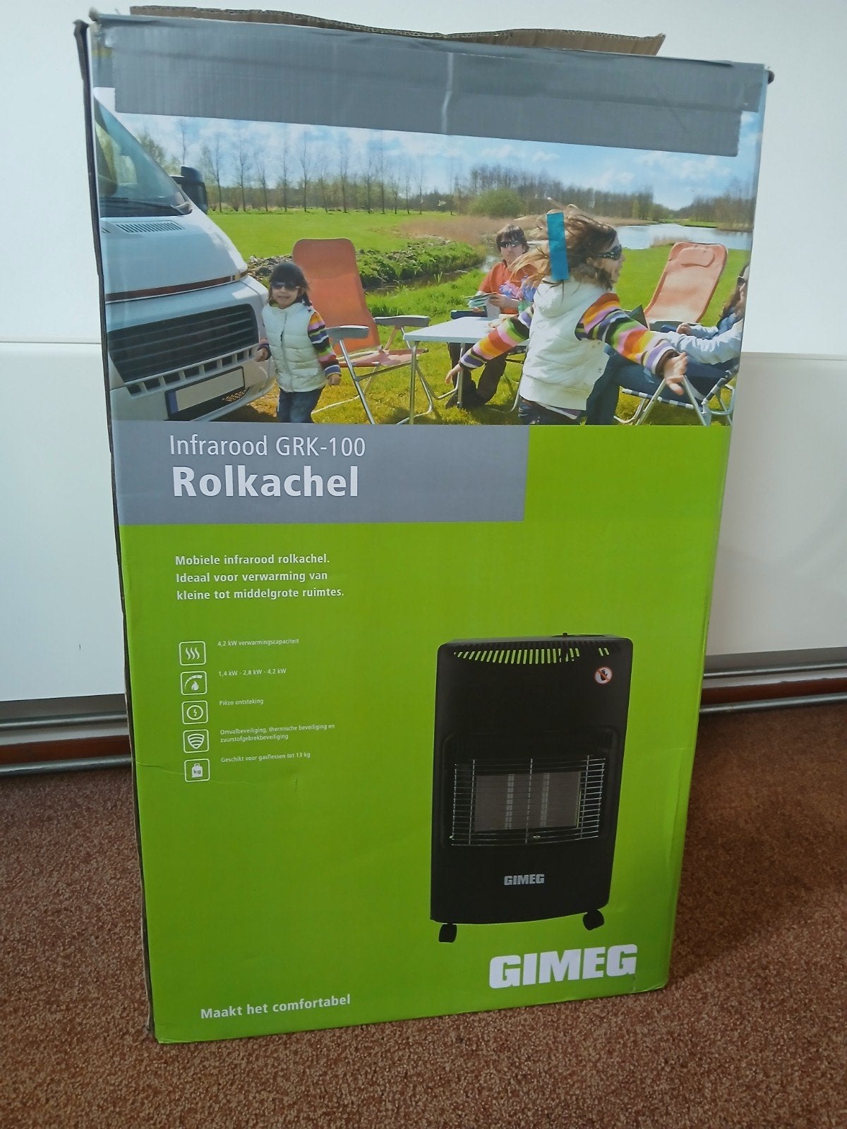 Gimeg Infrarood Rolkachel GRK-100 - Mobiele Gaskachel, Ophalen, Gas, Zo goed als nieuw, Vrijstaand