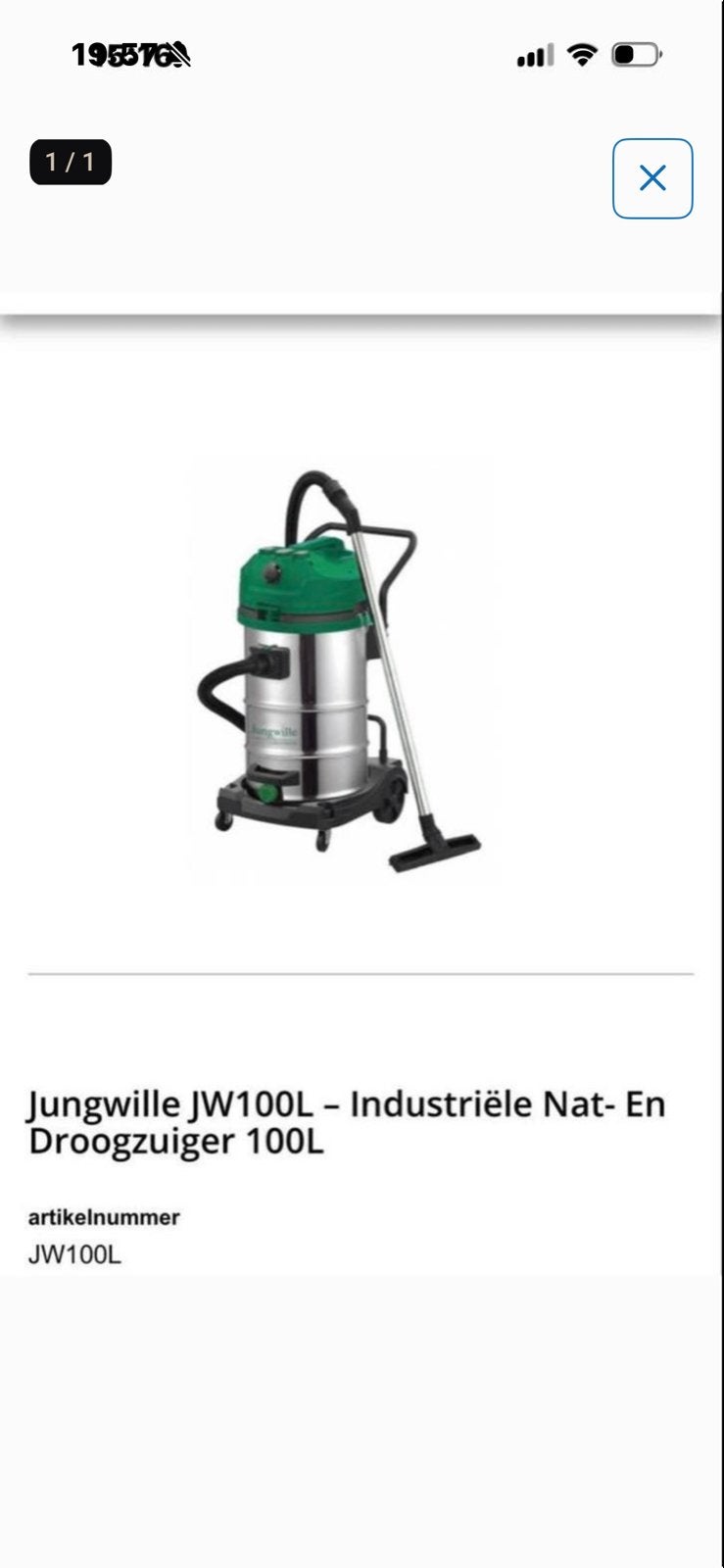 Nass & Trocken Industriële Nat- & Droogzuiger 2800W 100L, Ophalen, Nieuw, Waterstofzuiger