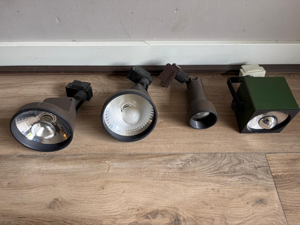 Philips vintage spots op rails, Huis en Inrichting, Lampen | Spots, Ophalen, Gebruikt, Metaal of Aluminium