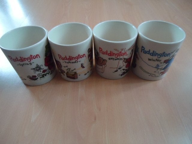 4 x Paddington mok, 4 seizoenen, Douwe Egberts jaren 90, Ophalen of Verzenden, Zo goed als nieuw, Overige stijlen, Kop(pen) en/of Schotel(s)