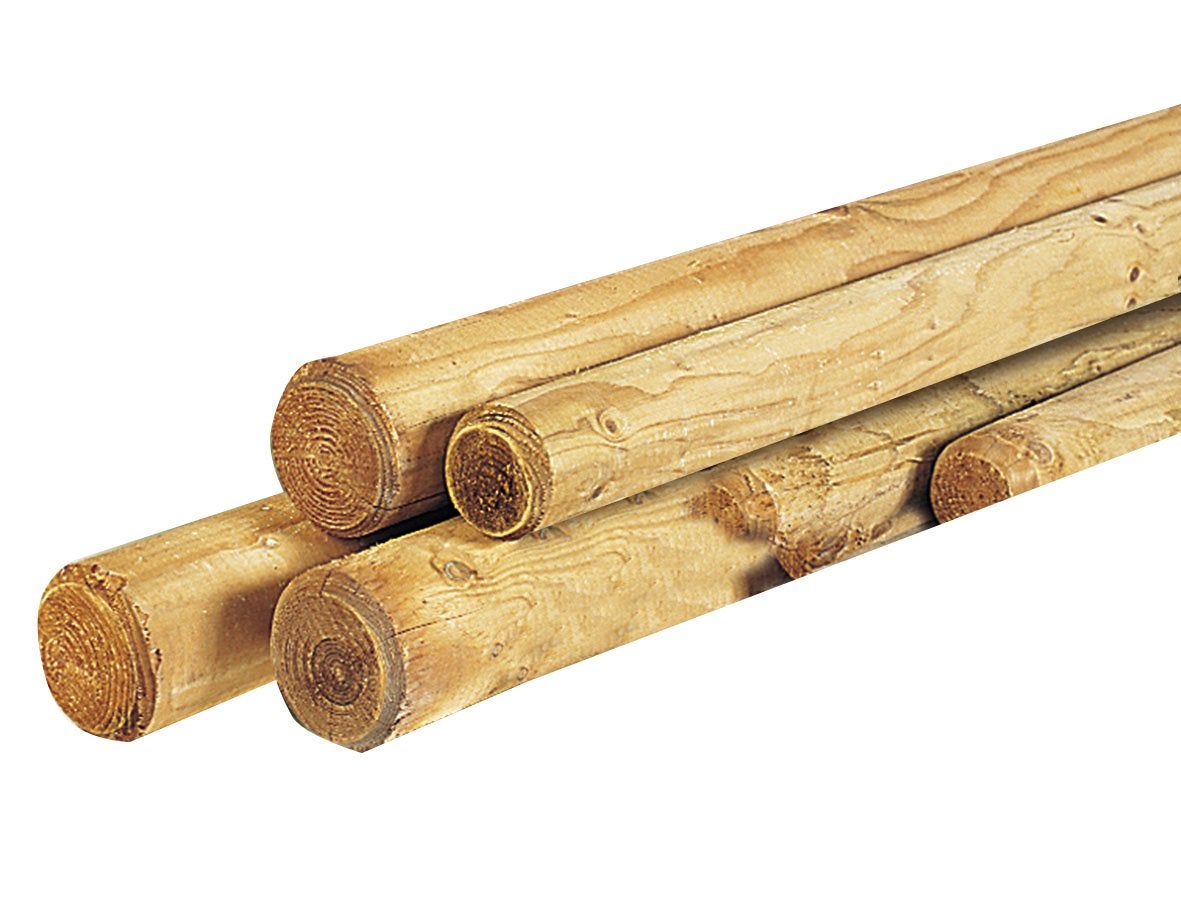 Rondhout 2 stuks  400 cm  2 stuks 300 cm Rond 10 cm, Doe-het-zelf en Verbouw, Hout en Planken, Overige typen, Nieuw, Overige houtsoorten
