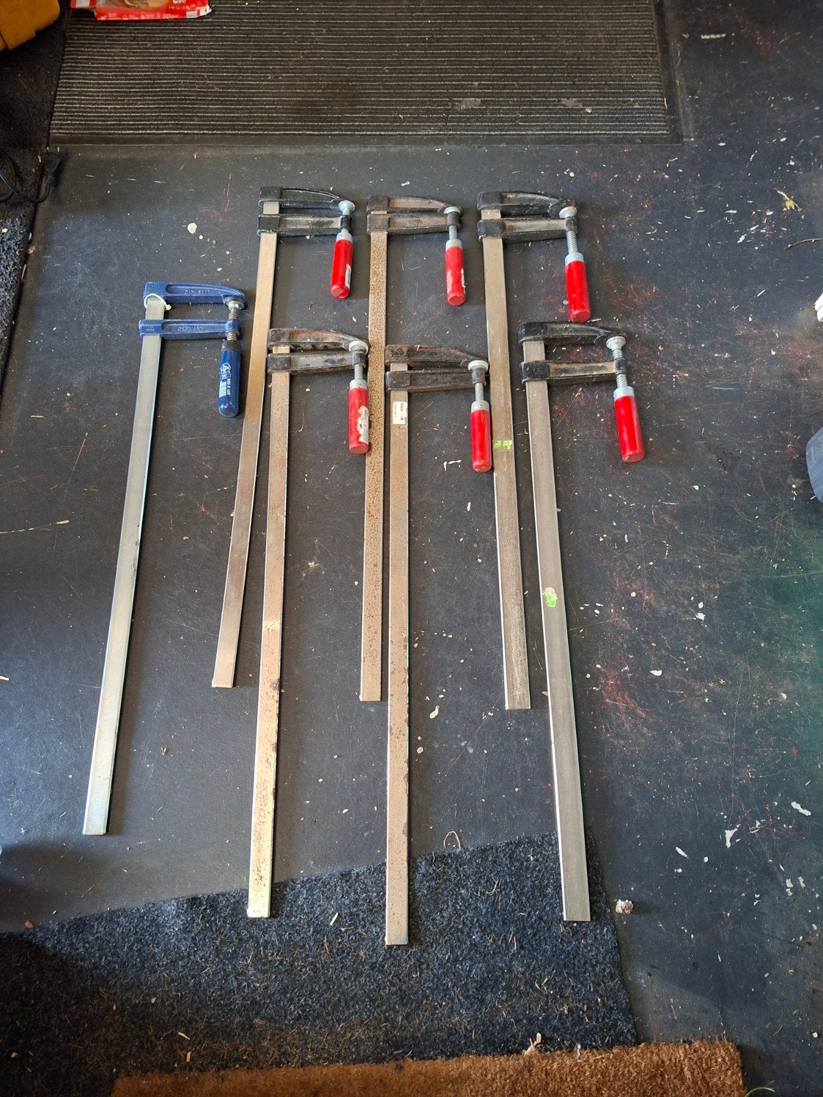 Set van 7 Lijmklemmen - Diverse Maten, Doe-het-zelf en Verbouw, Gereedschap | Handgereedschap, Ophalen of Verzenden, Gebruikt
