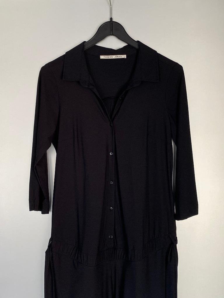 K67 Noppies: zwangerschaps-jumpsuit M=38/40 zwart travelstof, Kleding | Dames, Maat 38/40 (M), Zwart, Ophalen of Verzenden, Zo goed als nieuw