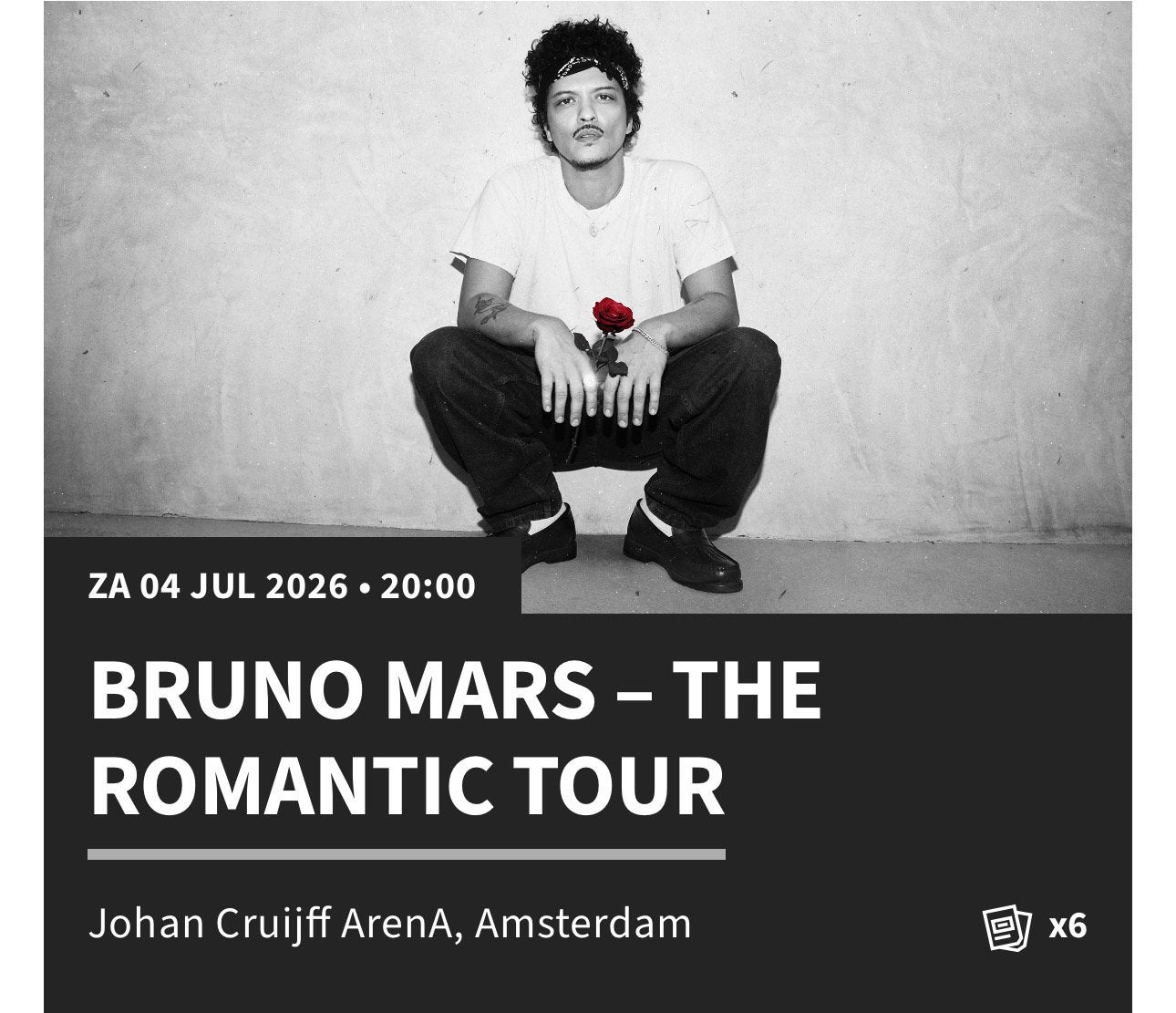 4 GOLDEN CIRCLE - 4 JULI - BRUNO MARS - THE ROMANTIC TOUR, Eén persoon, Juli