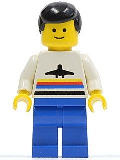 LEGO City air006 Airport - Classic, Blue Legs, Black Male
