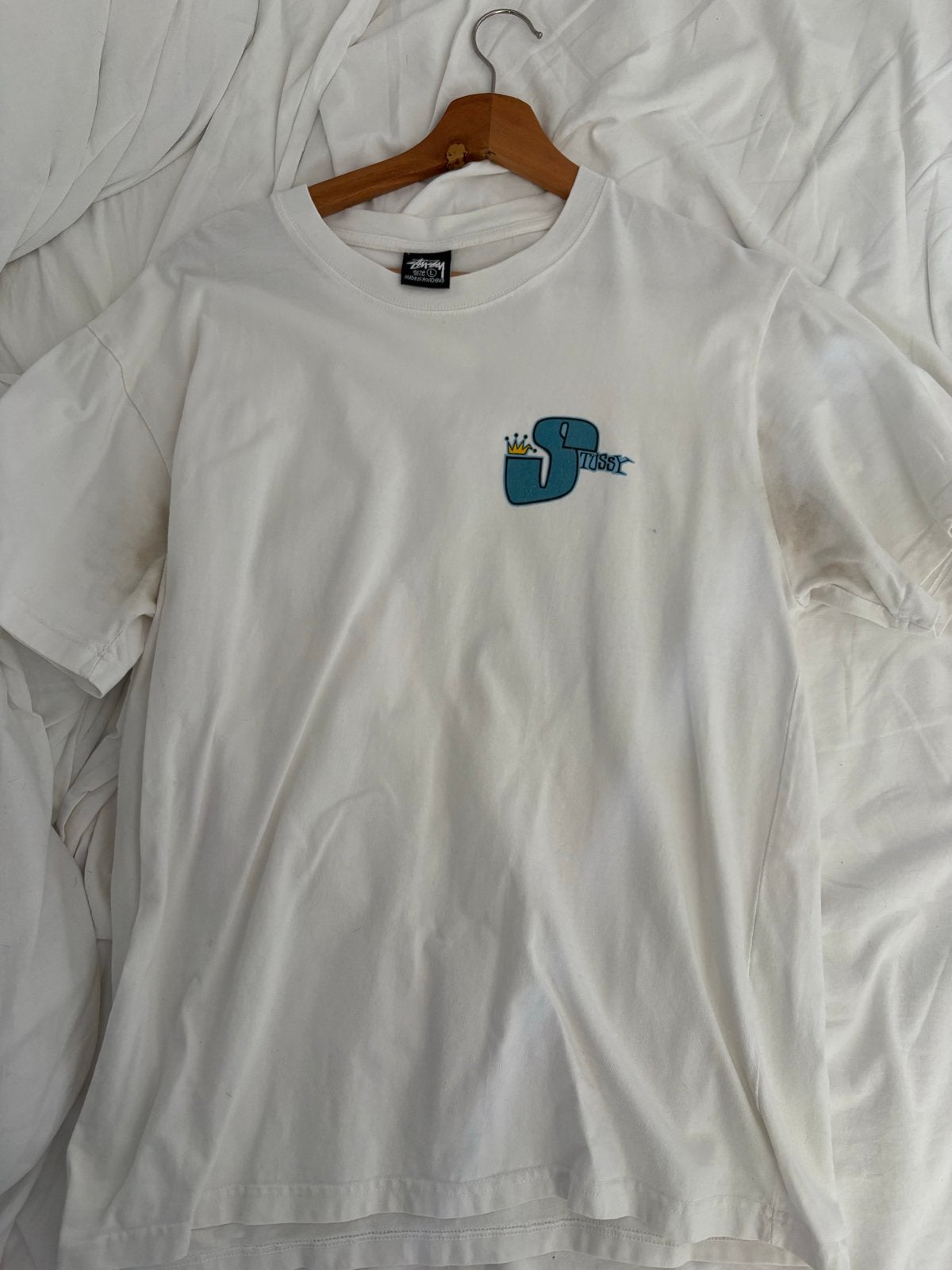 Stussy T-shirt met print, Ophalen of Verzenden, Gedragen, Overige maten, Wit