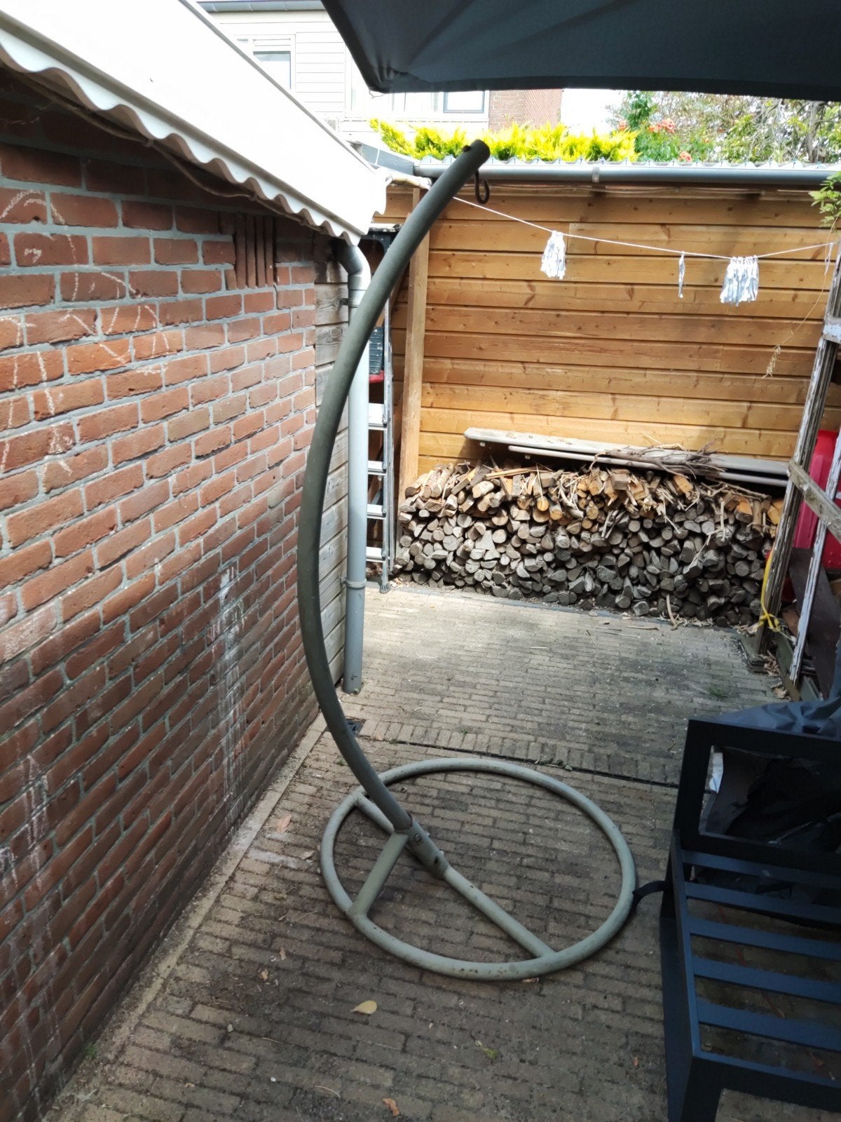 Stalen standaard voor hangstoel - Gebruikt, Tuin en Terras, Ophalen, Gebruikt, Metaal