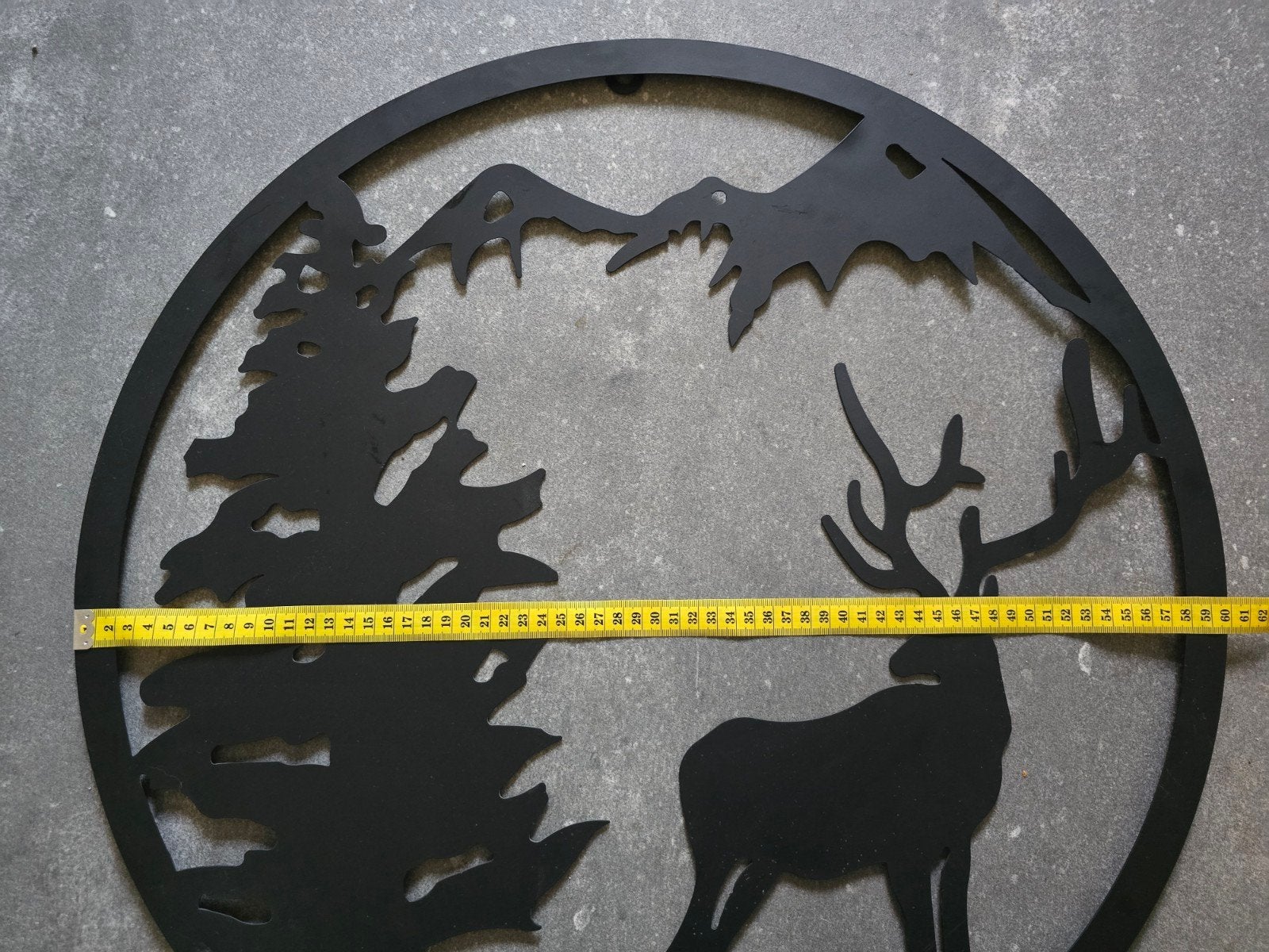 Wanddecoratie hert in bos - metaal zwart, Ophalen, Metaal, Wandsculptuur, Zwart