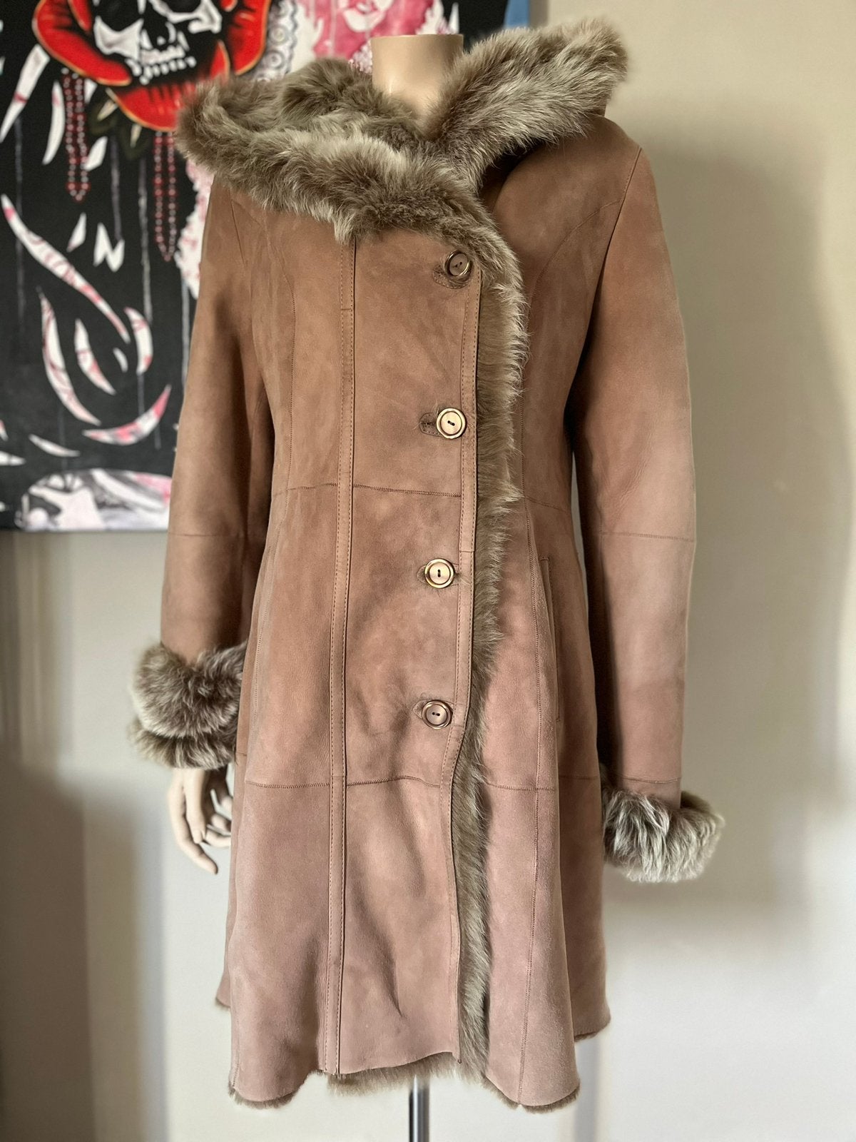 Leren Dames Jas. Lammy, Ophalen of Verzenden, Zo goed als nieuw, Maat 38/40 (M), Beige
