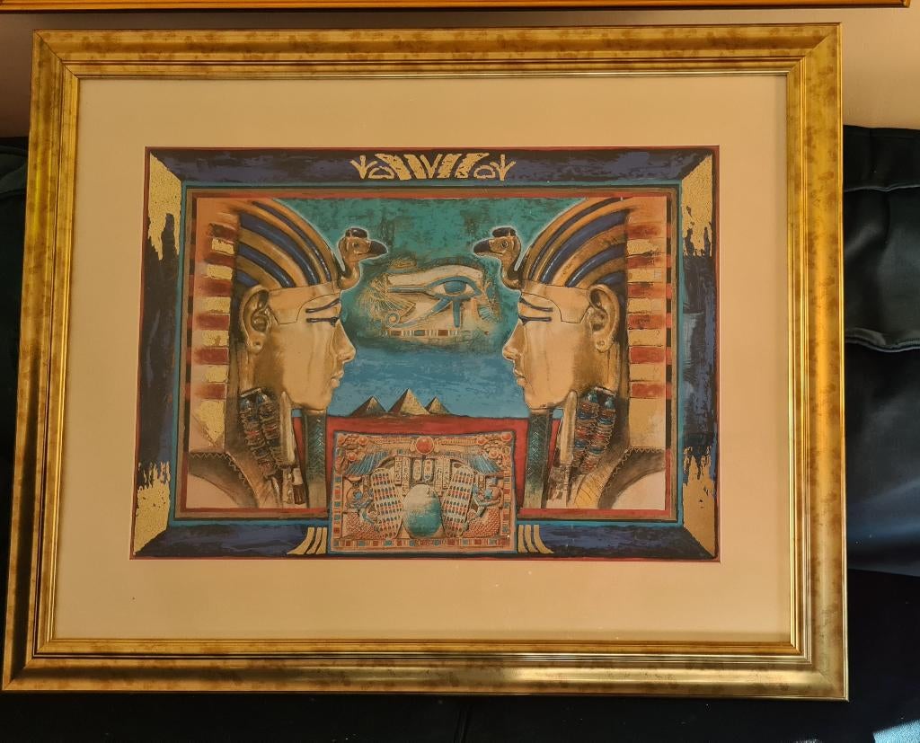 Egyptisch schilderij, Antiek en Kunst, Kunst | Schilderijen | Klassiek, Ophalen