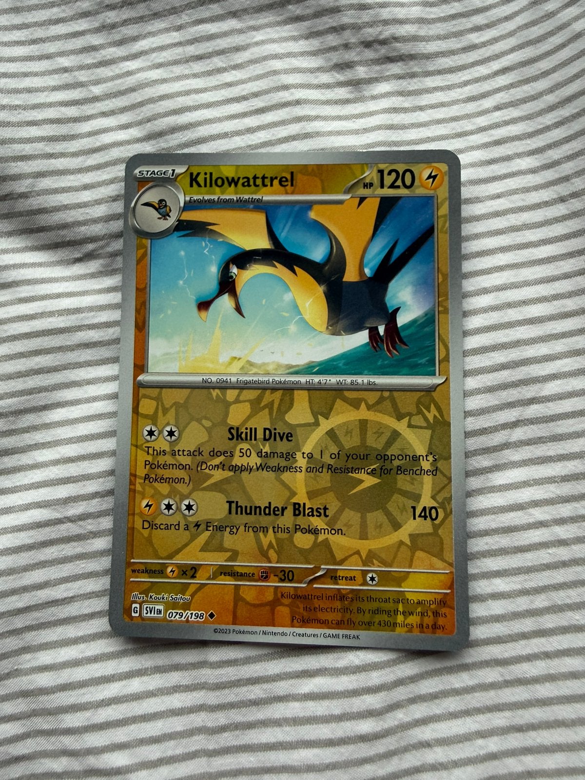 Kilowattrel reverse holo pokemon kaart, Ophalen of Verzenden, Zo goed als nieuw