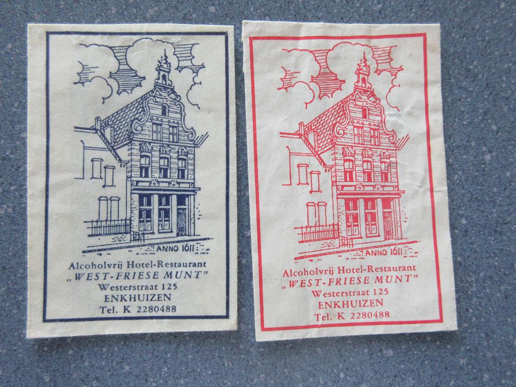 2 x Enkhuizen, alcoholvrij hotel-rest. De West-Friese Munt, Verzenden, Nederland