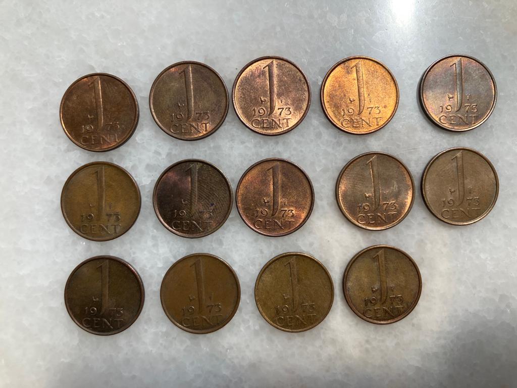 14 Centen 1973, Ophalen of Verzenden, Koningin Juliana, 1 cent, Losse munt