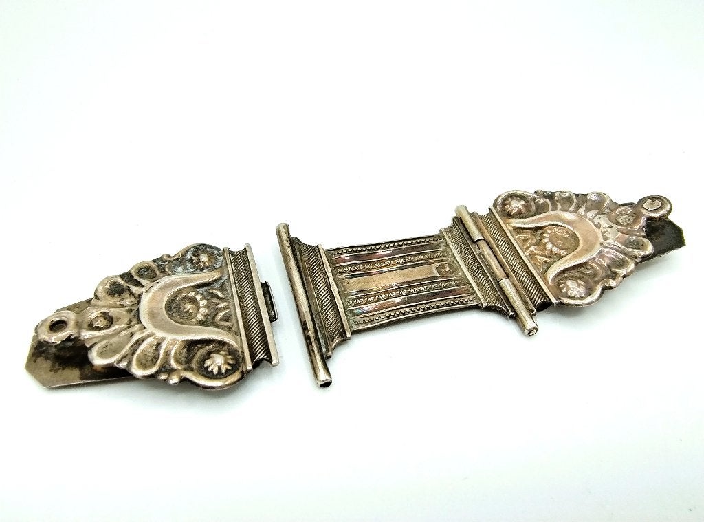 Zilveren bijbelslot, D.J van der Meij, Deventer, 1850, Antiek en Kunst, Verzenden, Zilver