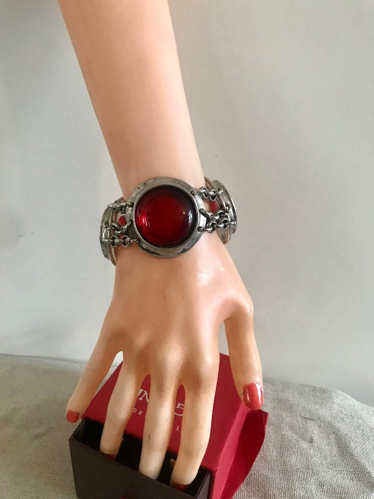 Uno de 50 armband (72) met grote stenen, Sieraden, Tassen en Uiterlijk, Armbanden, Nieuw, Overige materialen, Zilver, Met kristal