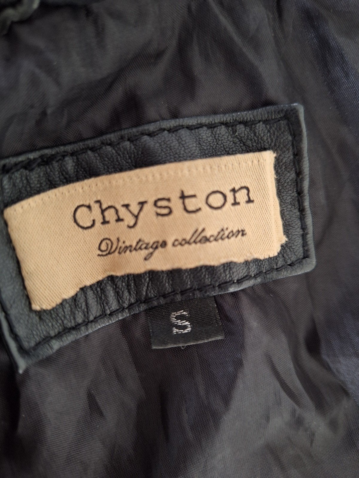 Chyston Zwart Leren Bikerjack Maat S, Zwart, Ophalen of Verzenden, Maat 36 (S), Chyston