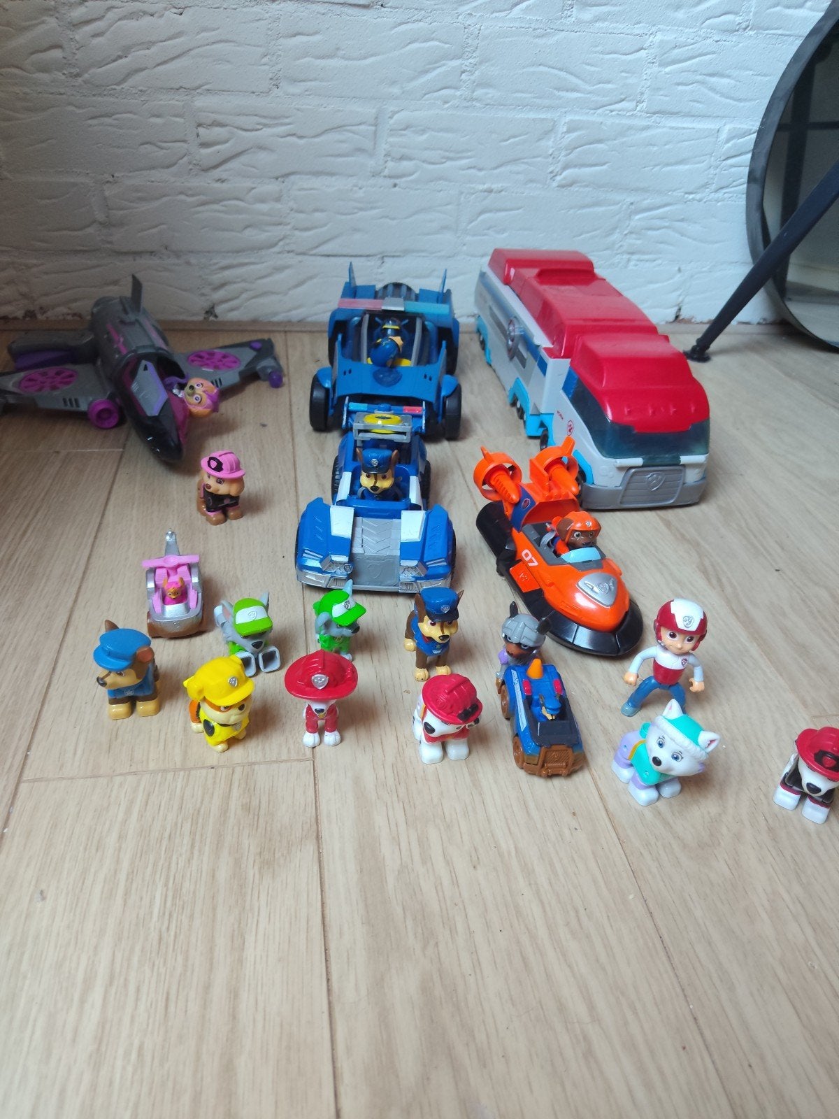 Grote Paw Patrol speelgoedset met voertuigen en figuren, Ophalen of Verzenden, Gebruikt, Jongen of Meisje