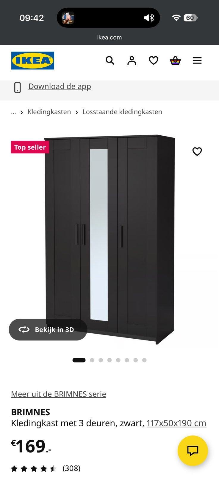 Kledingkast 3deurs, Ophalen, 100 tot 150 cm, Zo goed als nieuw, 150 tot 200 cm