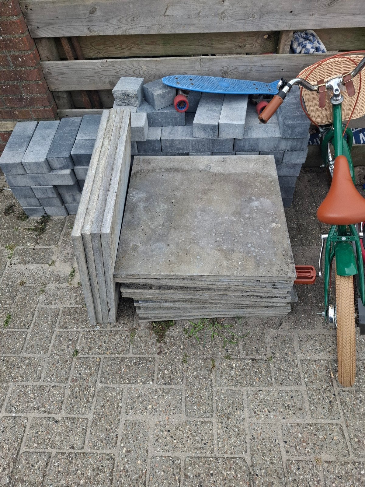 tegels voor terras of oprit, Tuin en Terras, Tegels en Klinkers, Ophalen, Gebruikt, Natuursteen, Terrastegels